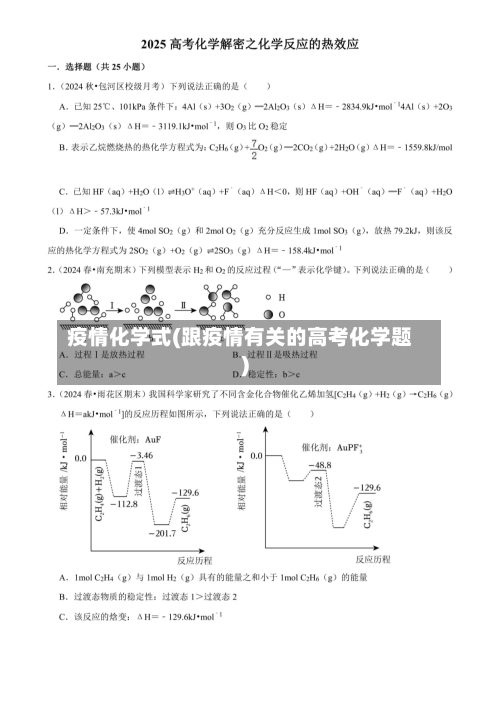 疫情化学式(跟疫情有关的高考化学题)