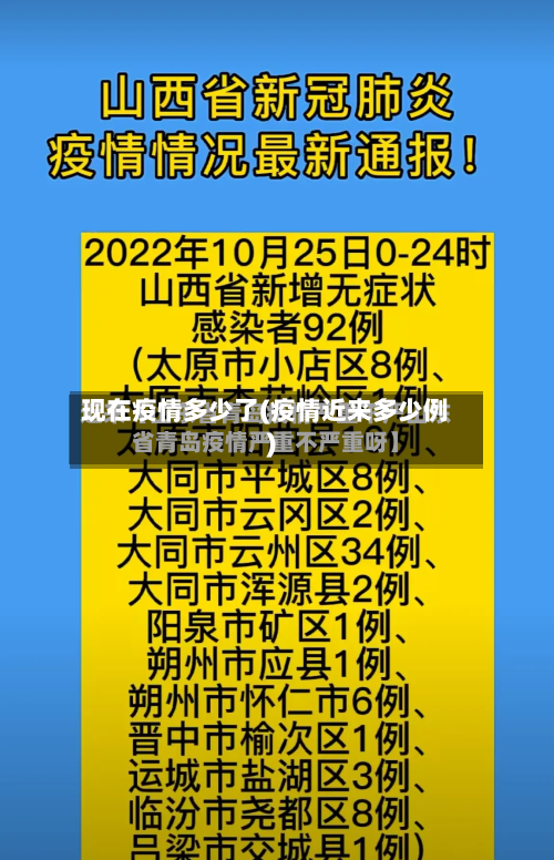 现在疫情多少了(疫情近来多少例)