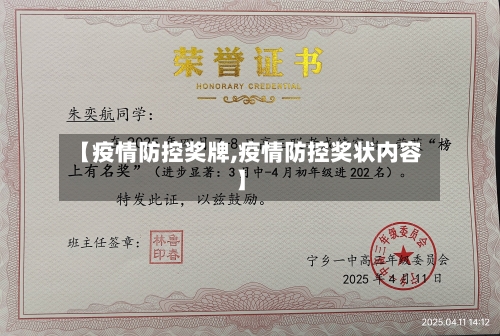 【疫情防控奖牌,疫情防控奖状内容】-第2张图片