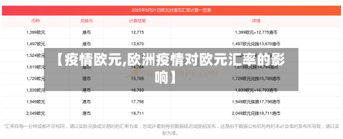 【疫情欧元,欧洲疫情对欧元汇率的影响】-第3张图片