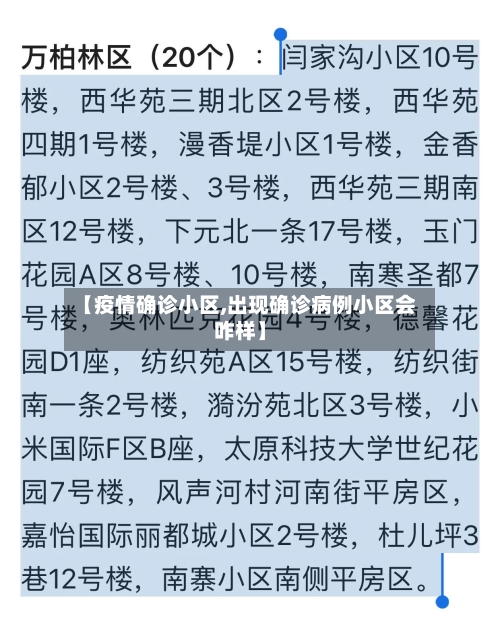 【疫情确诊小区,出现确诊病例小区会咋样】