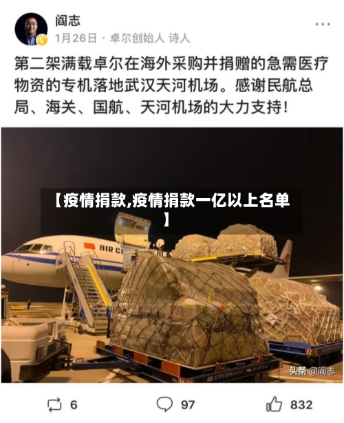 【疫情捐款,疫情捐款一亿以上名单】