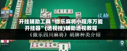 开挂辅助工具“微乐麻将小程序万能开挂器”(透视挂)辅助透视教程-第2张图片