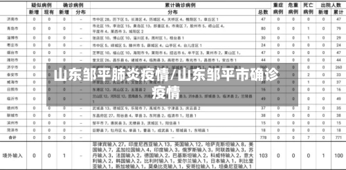 山东邹平肺炎疫情/山东邹平市确诊疫情-第2张图片