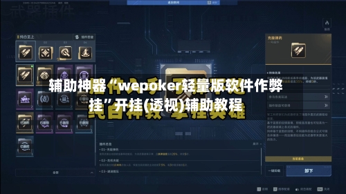 辅助神器“wepoker轻量版软件作弊挂	”开挂(透视)辅助教程-第2张图片