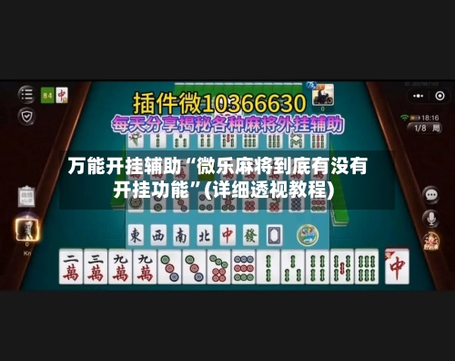 万能开挂辅助“微乐麻将到底有没有开挂功能”(详细透视教程)