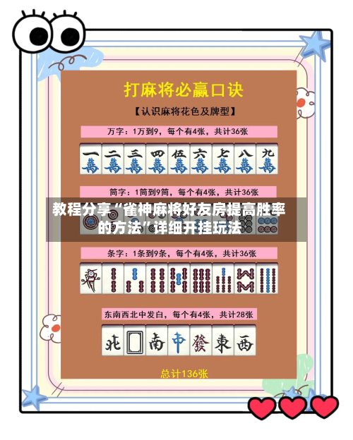 教程分享“雀神麻将好友房提高胜率的方法”详细开挂玩法
