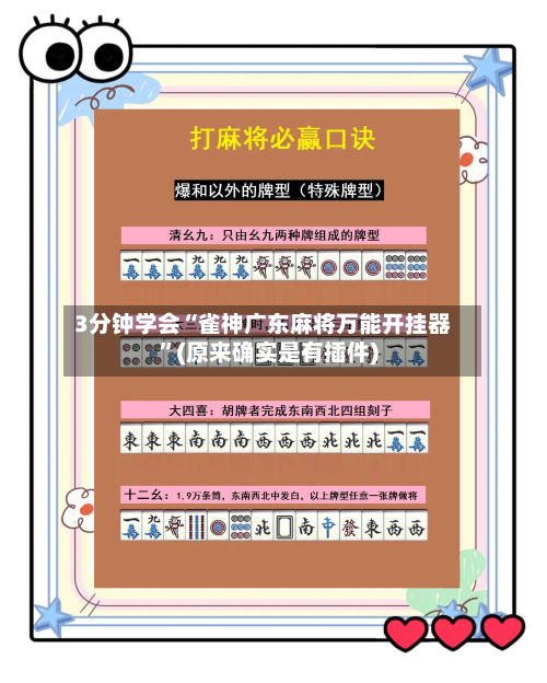 3分钟学会“雀神广东麻将万能开挂器”(原来确实是有插件)-第2张图片