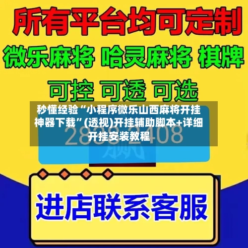 秒懂经验“小程序微乐山西麻将开挂神器下载”(透视)开挂辅助脚本+详细开挂安装教程-第2张图片