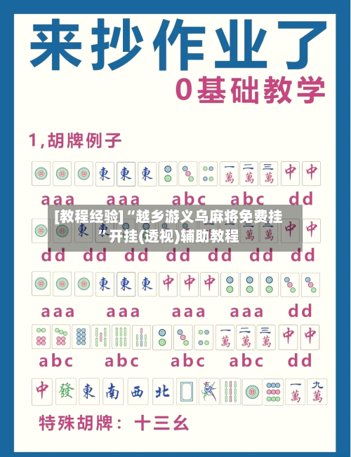 [教程经验]“越乡游义乌麻将免费挂	”开挂(透视)辅助教程-第2张图片
