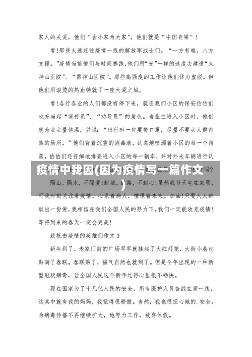 疫情中我因(因为疫情写一篇作文)-第3张图片