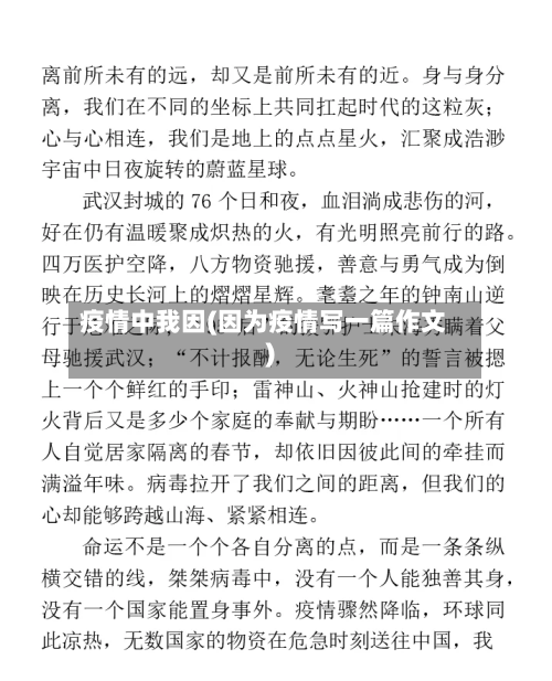疫情中我因(因为疫情写一篇作文)-第2张图片