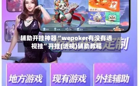 辅助开挂神器“wepoker有没有透视挂”开挂(透视)辅助教程-第2张图片