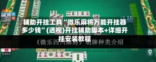 辅助开挂工具“微乐麻将万能开挂器多少钱”(透视)开挂辅助脚本+详细开挂安装教程-第3张图片