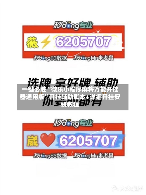 一键必胜“微乐小程序麻将万能开挂器通用版	”开挂辅助脚本+详细开挂安装教程-第2张图片