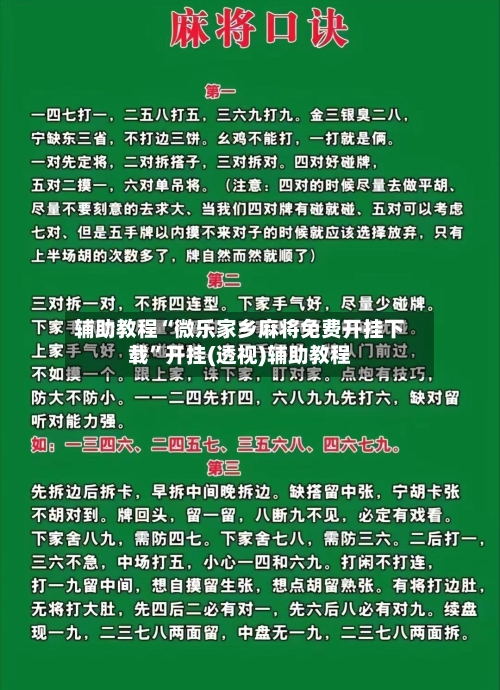 辅助教程“微乐家乡麻将免费开挂下载	”开挂(透视)辅助教程-第2张图片