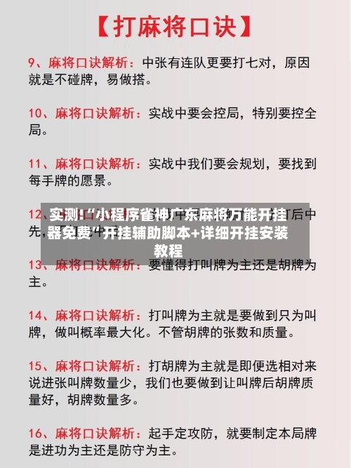 实测!“小程序雀神广东麻将万能开挂器免费”开挂辅助脚本+详细开挂安装教程-第2张图片