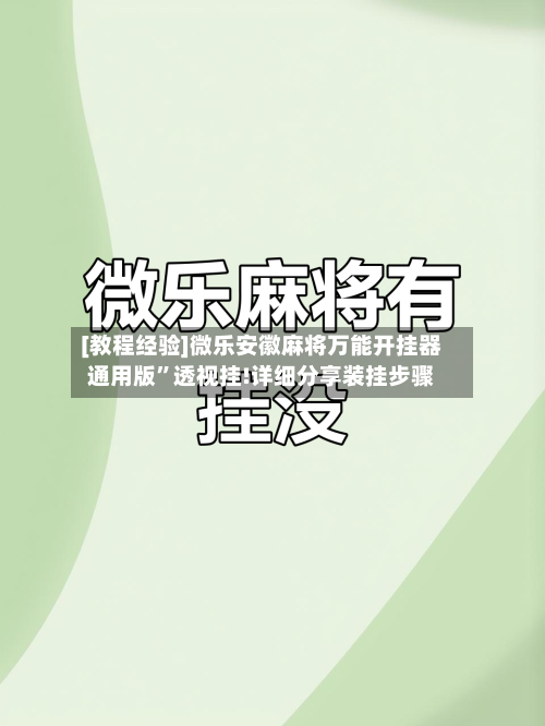 [教程经验]微乐安徽麻将万能开挂器通用版”透视挂!详细分享装挂步骤-第3张图片