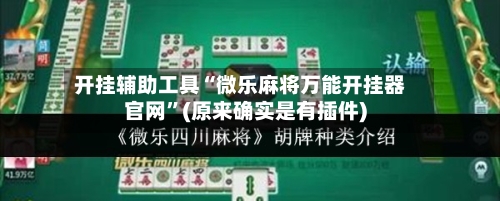开挂辅助工具“微乐麻将万能开挂器官网	”(原来确实是有插件)-第3张图片