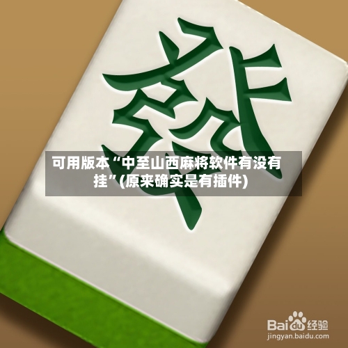 可用版本“中至山西麻将软件有没有挂	”(原来确实是有插件)-第2张图片