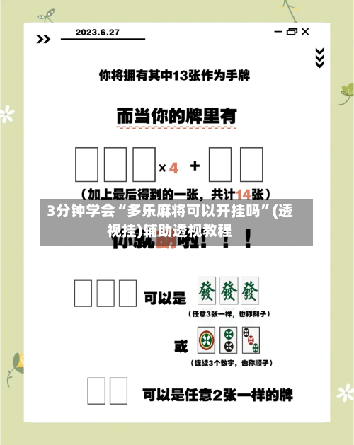 3分钟学会“多乐麻将可以开挂吗”(透视挂)辅助透视教程-第2张图片