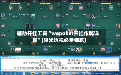 辅助开挂工具“wepoker开挂作弊详细”(曝光透视必备猫腻)