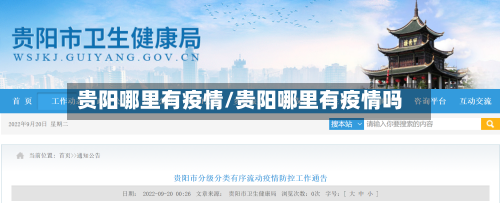 贵阳哪里有疫情/贵阳哪里有疫情吗
