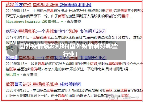 国外疫情爆发利好(国外疫情利好哪些行业)-第2张图片