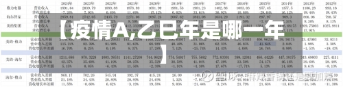 【疫情A,乙巳年是哪一年】