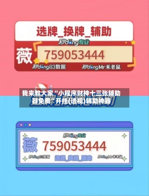 我来教大家“小程序财神十三张辅助器免费”开挂(透视)辅助神器-第3张图片