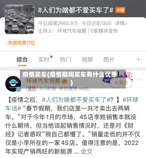 疫情买车(疫情期间买车有什么优惠)-第2张图片