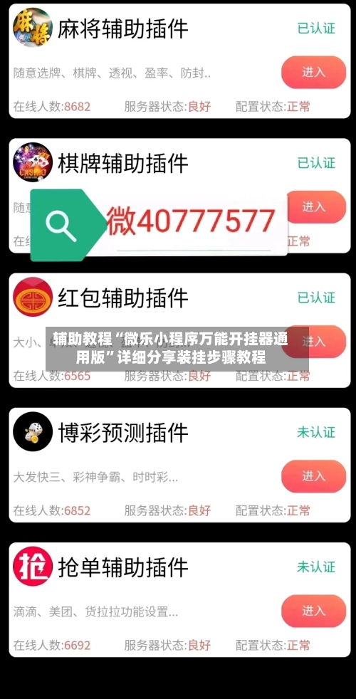 辅助教程“微乐小程序万能开挂器通用版”详细分享装挂步骤教程-第2张图片