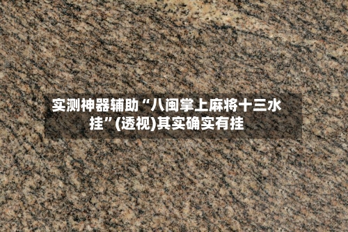 实测神器辅助“八闽掌上麻将十三水挂	”(透视)其实确实有挂-第2张图片