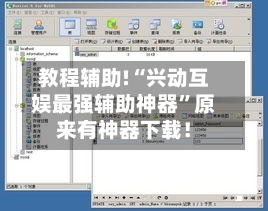 教程辅助!“兴动互娱最强辅助神器	”原来有神器下载！-第3张图片