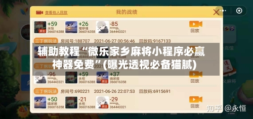 辅助教程“微乐家乡麻将小程序必赢神器免费”(曝光透视必备猫腻)-第2张图片