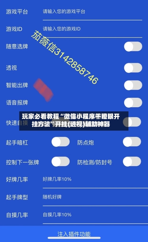 玩家必看教程“微信小程序干瞪眼开挂方法”开挂(透视)辅助神器-第3张图片